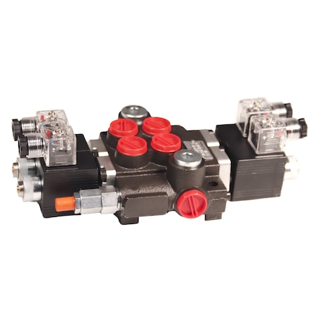 Chief 12 VDC Solenoid Valve, 13 GPM, 2 Spool, 4 Way 3 Pos, Tandem Center, Spring to Neutral 220876